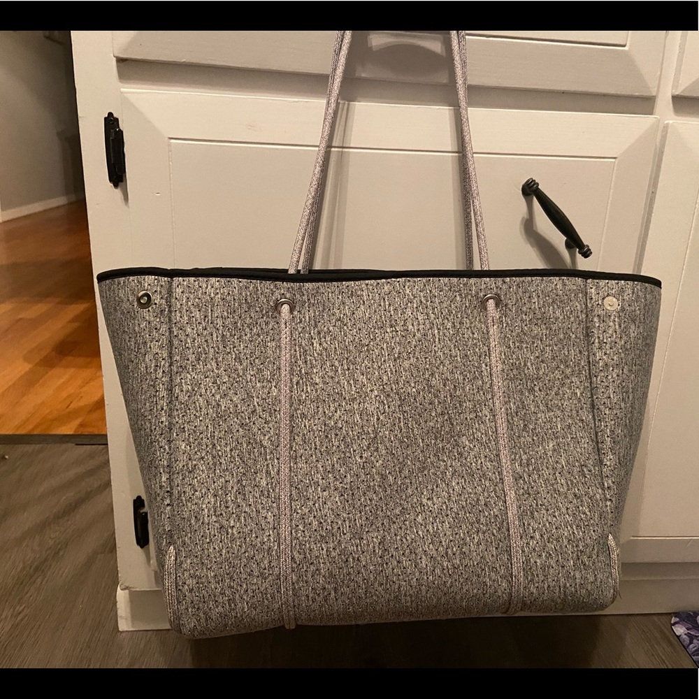 Grey neoprene tote bag